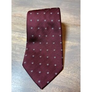 Wembley Mens Burgundy Paw Print Silk Blend Necktie